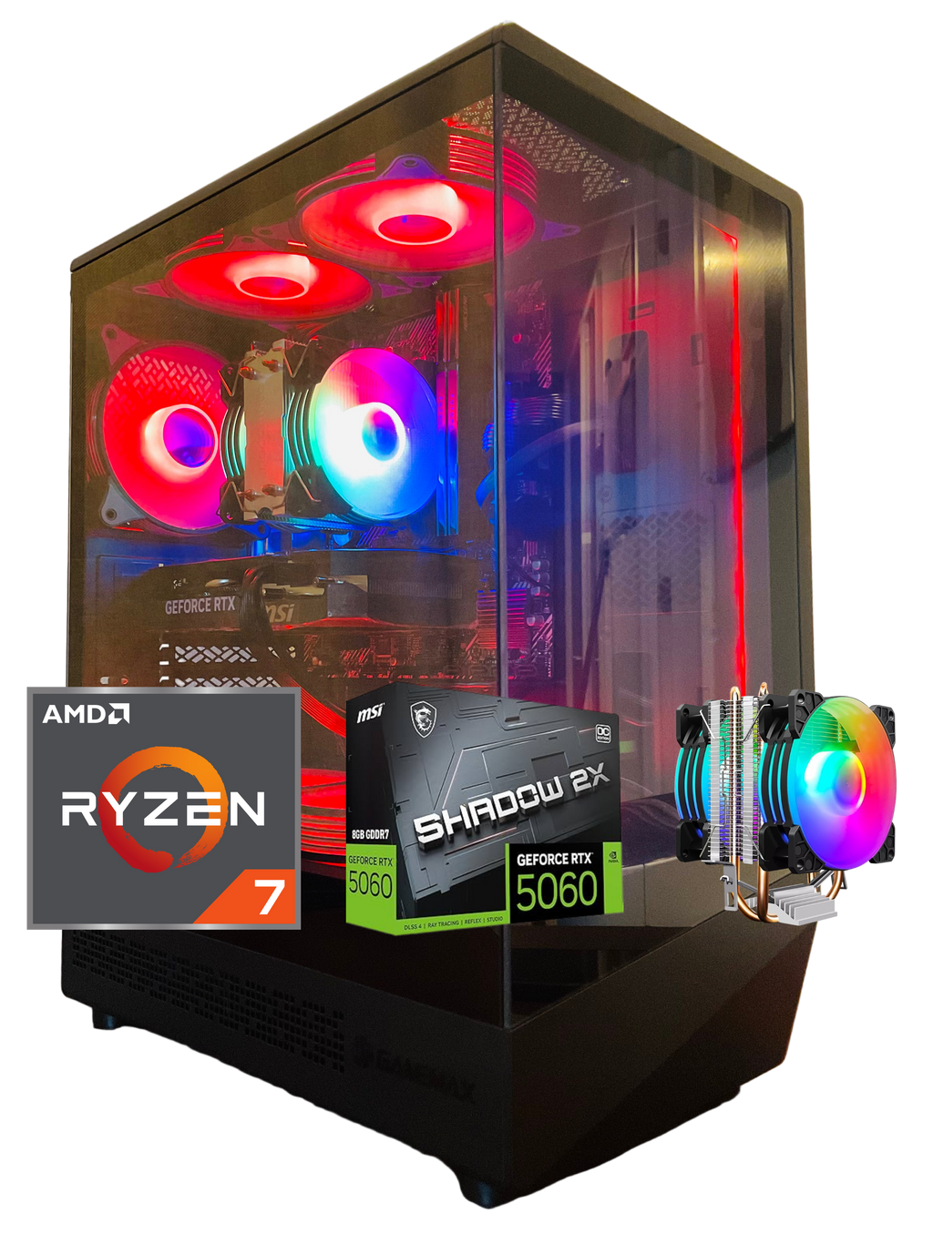 PC Gamer 🧊 RED ICE 🧊, Ryzen 7 5700X, RTX 5060