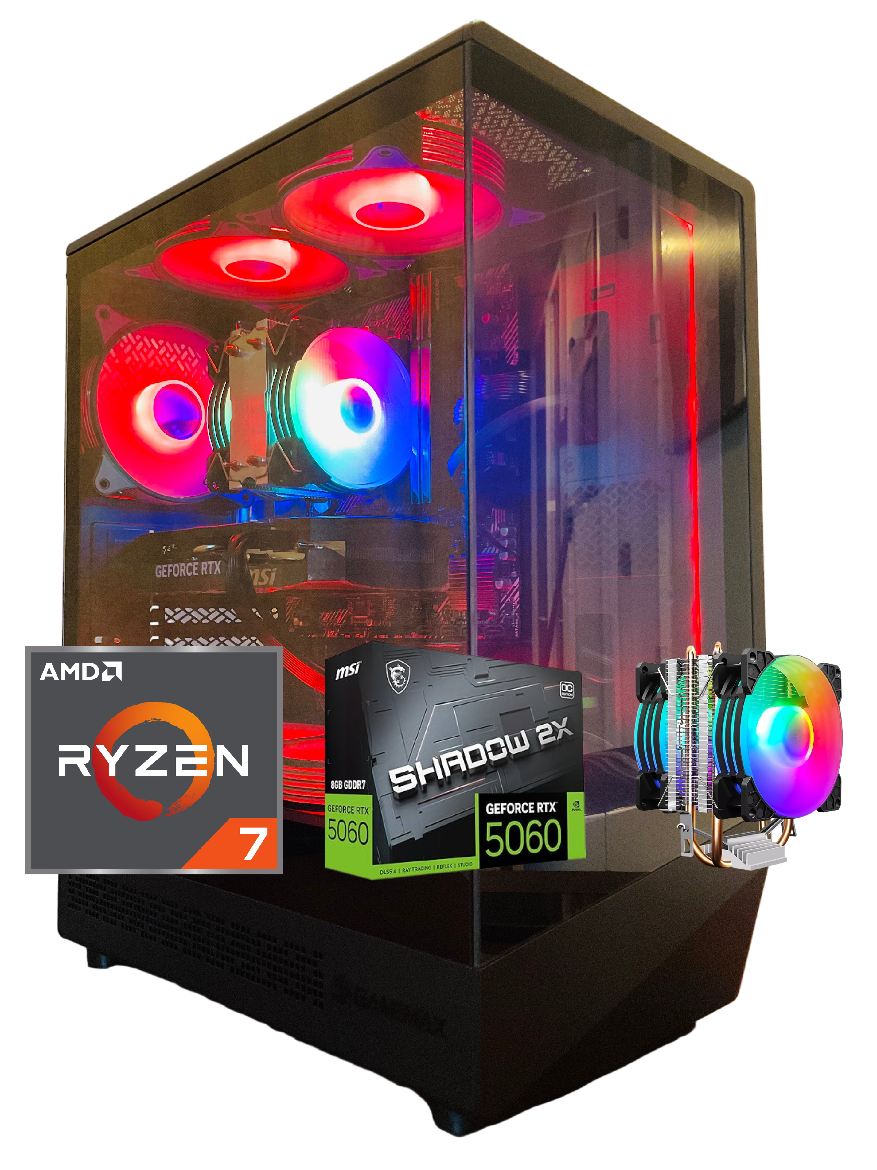 PC Gamer 🧊 RED ICE 🧊, Ryzen 7 5700X, RTX 5060