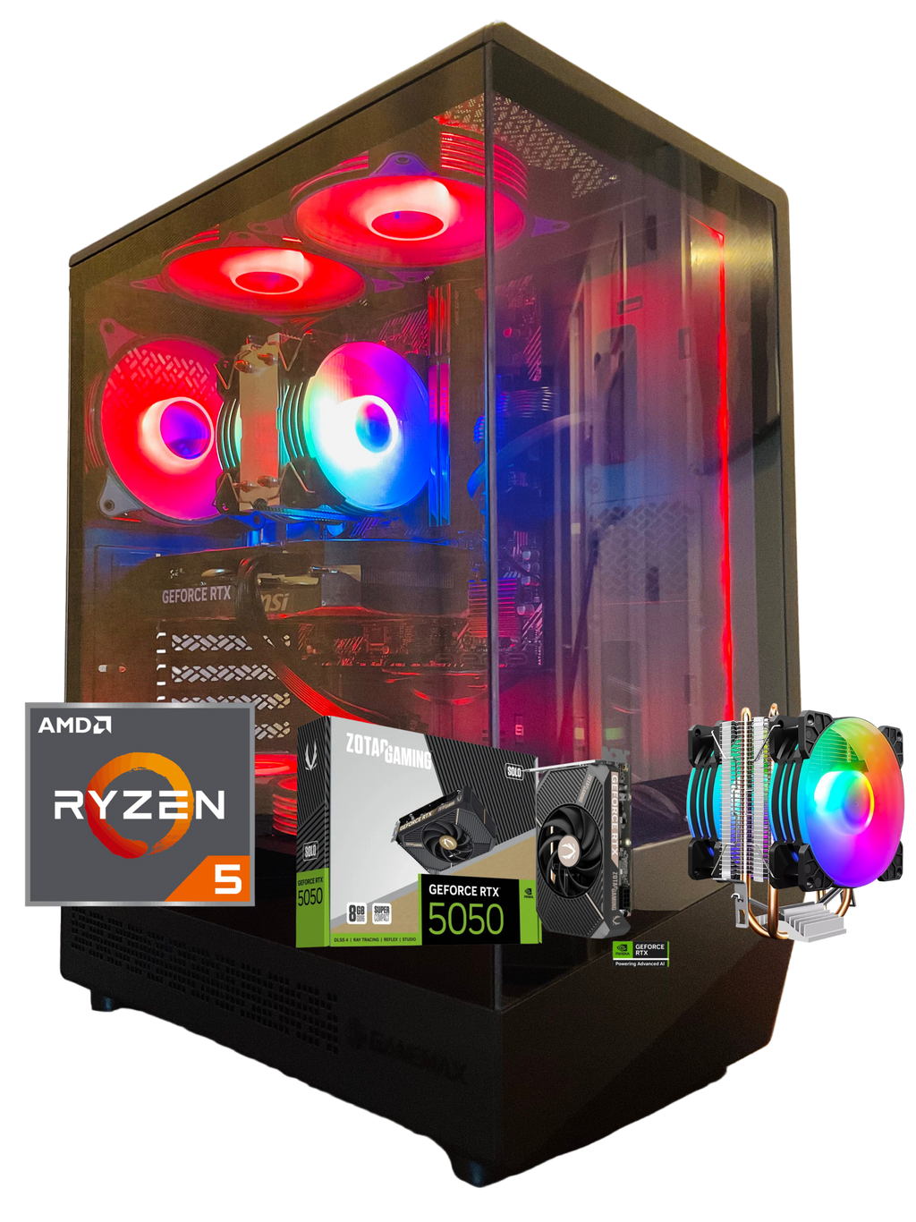 PC Gamer 🧊 RED ICE 🧊, Ryzen 5 5500, RTX 5050